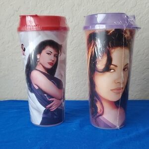 Selena Quintanilla Travel Tumblers Set 3 Cups Stripes 2019